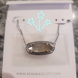 NWT Kendra Scott Silver Necklace with Iridescent Gem (Annika)